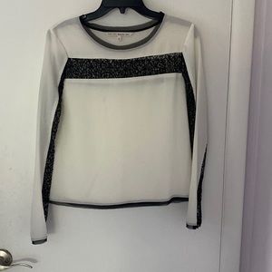 Rachel Roy chiffon blues with lace detailing on arms and neck